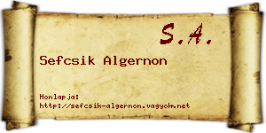 Sefcsik Algernon névjegykártya